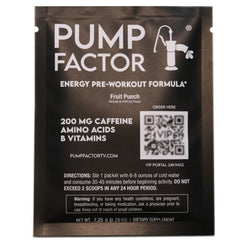 Energy Preworkout Fruit Punch sample pouch (front).